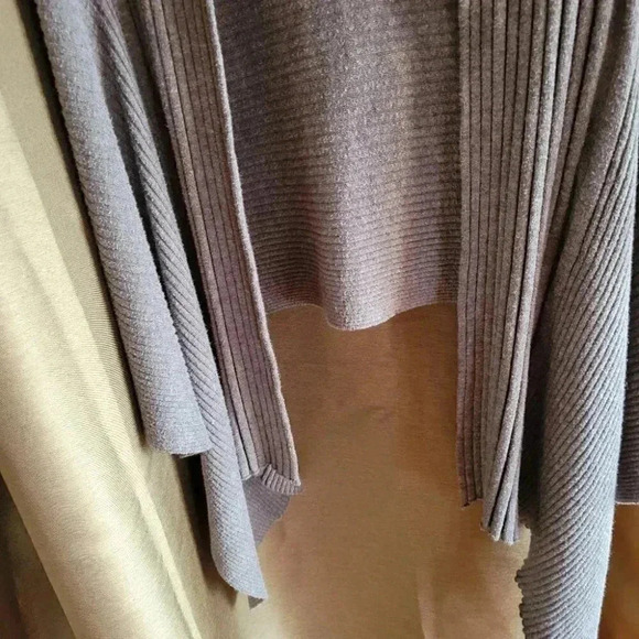 Parkhurst Open Waterfall Draped Front Casual Grey cardigan sweater  S - Picture 7 of 10